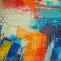Artronauts Glass Print Abstract Blue & Orange II