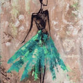 Artronauts Glass Print Woman Painting Green