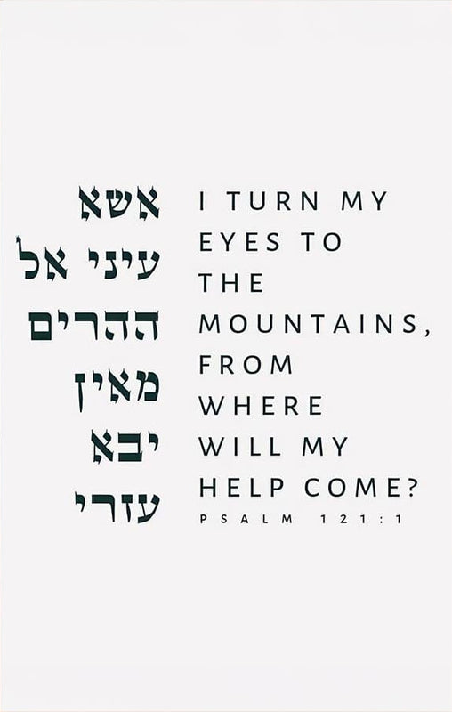 Psalm 121- Judaism Tempered Glass Wall Art