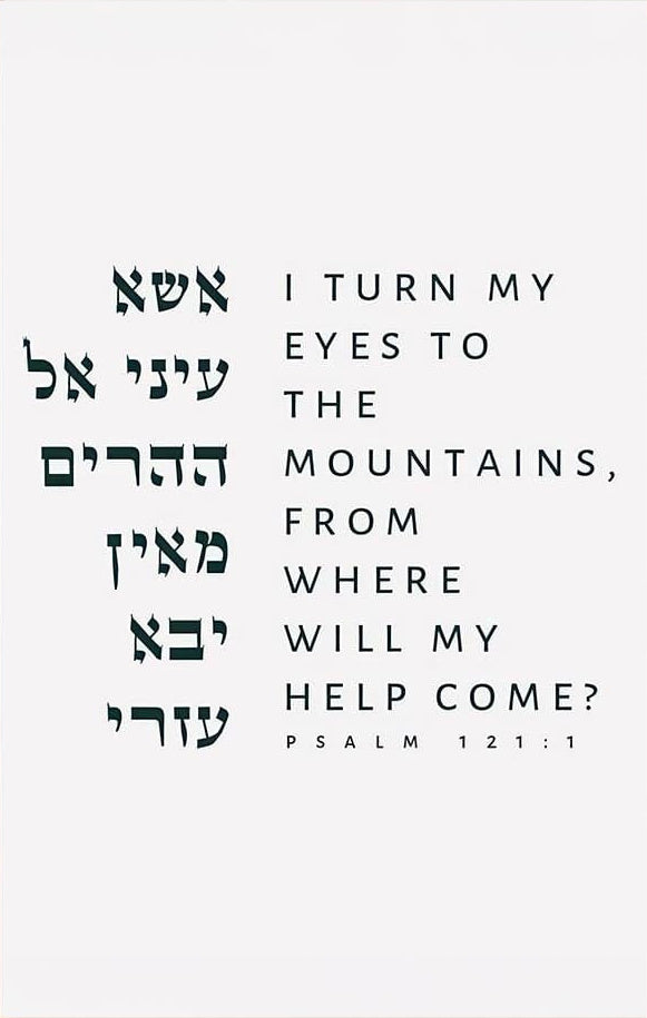 Psalm 121- Judaism Tempered Glass Wall Art