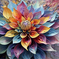 Artronauts Glass Print Colourful Abstract Flower