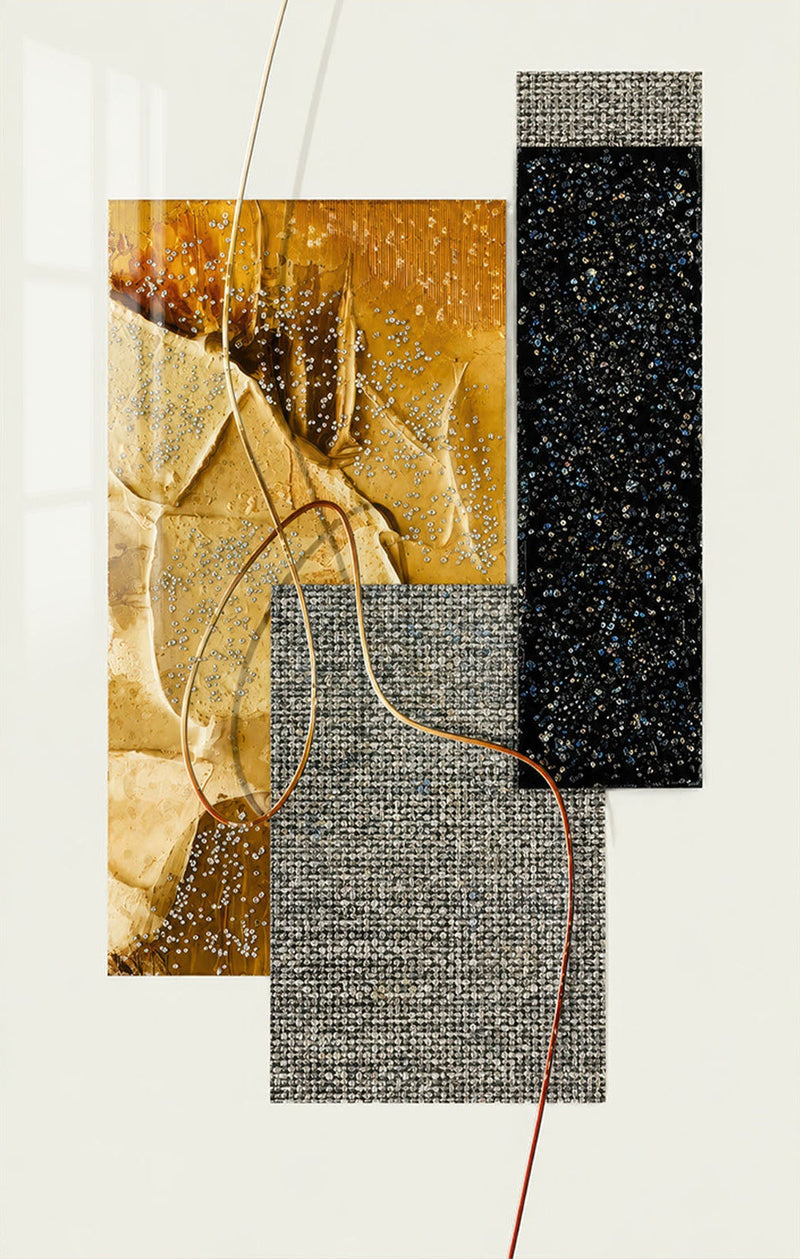 Gilded Geometry Glass Wall Art