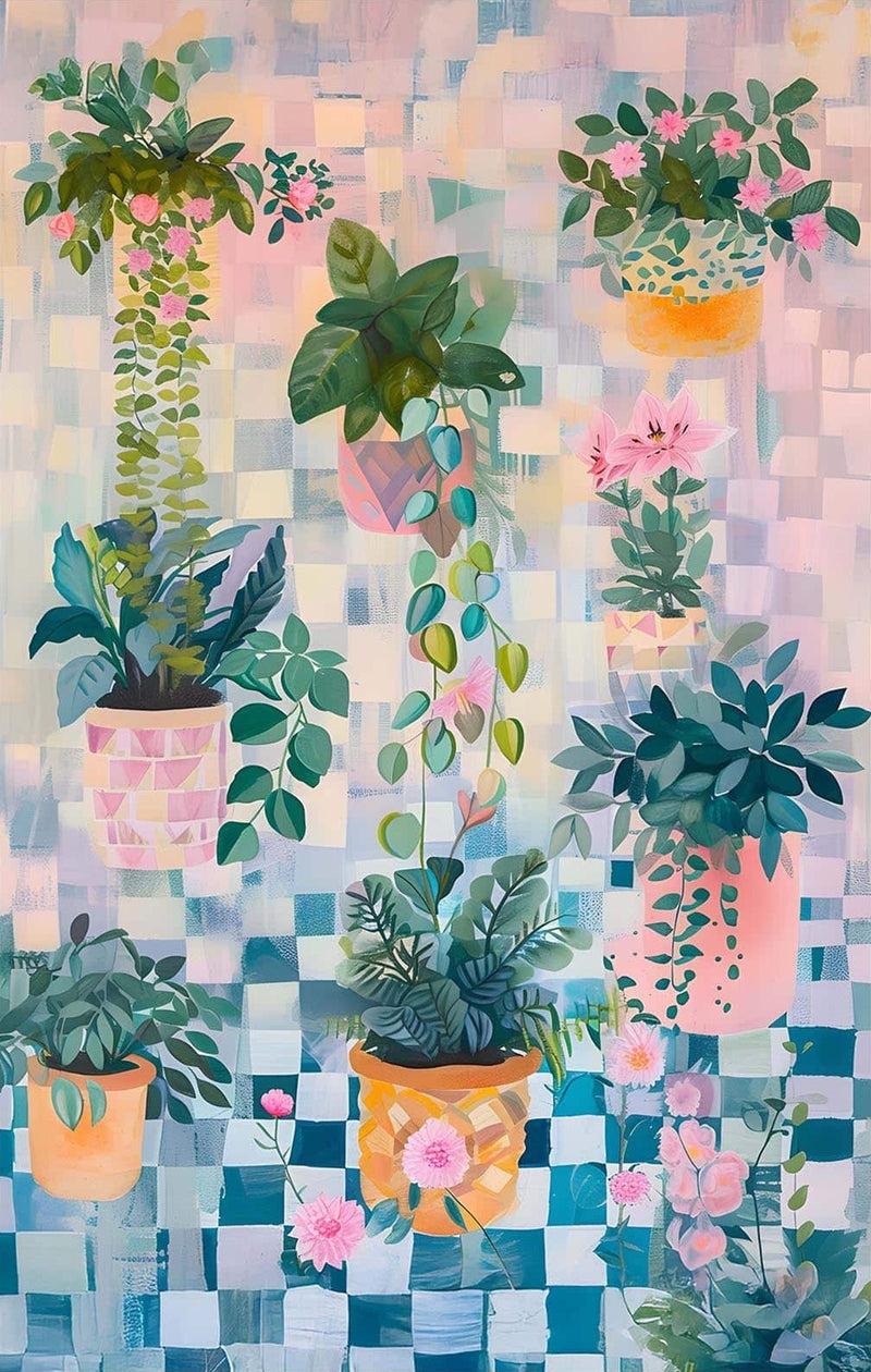 Abstarct Indoor Garden - Tempered Glass Wall Art