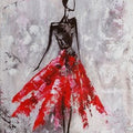 Artronauts Glass Print Woman Painting Red