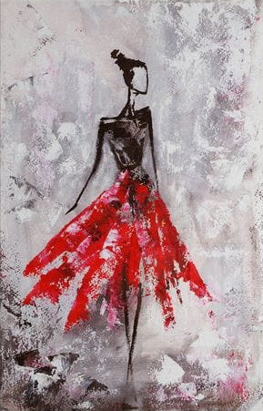 Woman Painting Red