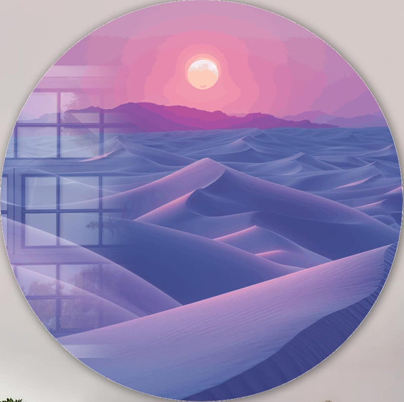 Twilight Dunes - Rounded Glass Wall Art