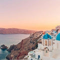 Artronauts Glass Print 92x36cm Greece Cave Houses - Panoramic