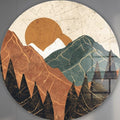 Brown Mountains - Rounded Glass Wall Art