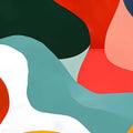 Organic Colour Blocks-Abstract Tempered Glass Wall Art