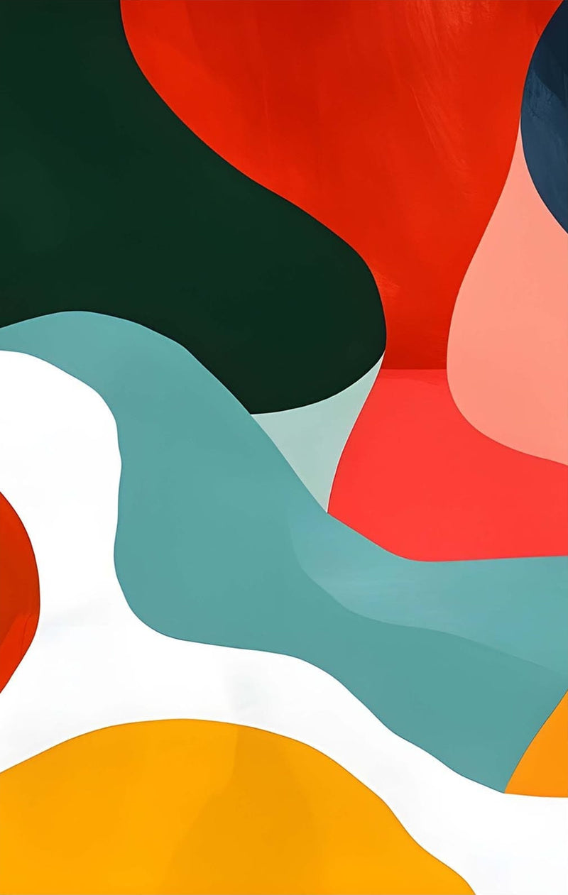 Organic Colour Blocks-Abstract Tempered Glass Wall Art
