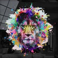 Artronauts Art Glass Print Colourful Lion