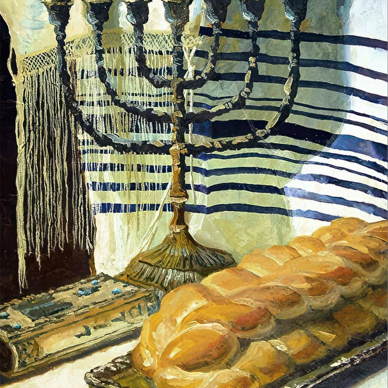 Shabbat Stillness- Judaism Tempered Glass Wall Art