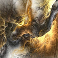 Artronauts Art Glass Print Golden Chaos