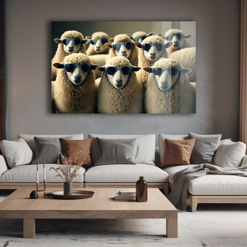 Artronauts Glass Print Sheep Gang