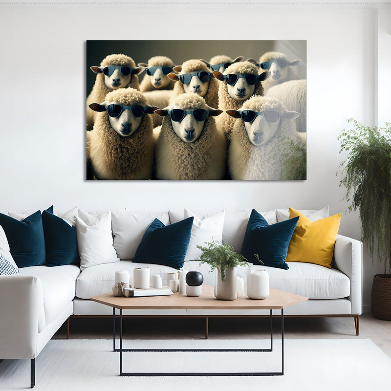 Artronauts Glass Print Sheep Gang