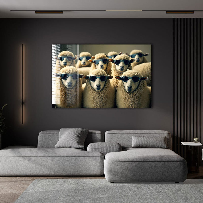 Artronauts Glass Print Sheep Gang