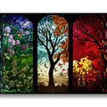 Artronauts Glass Print Seasons Stained Glass Effect