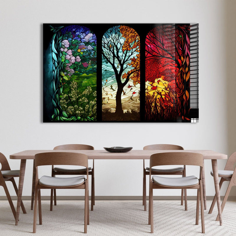Artronauts Glass Print Seasons Stained Glass Effect