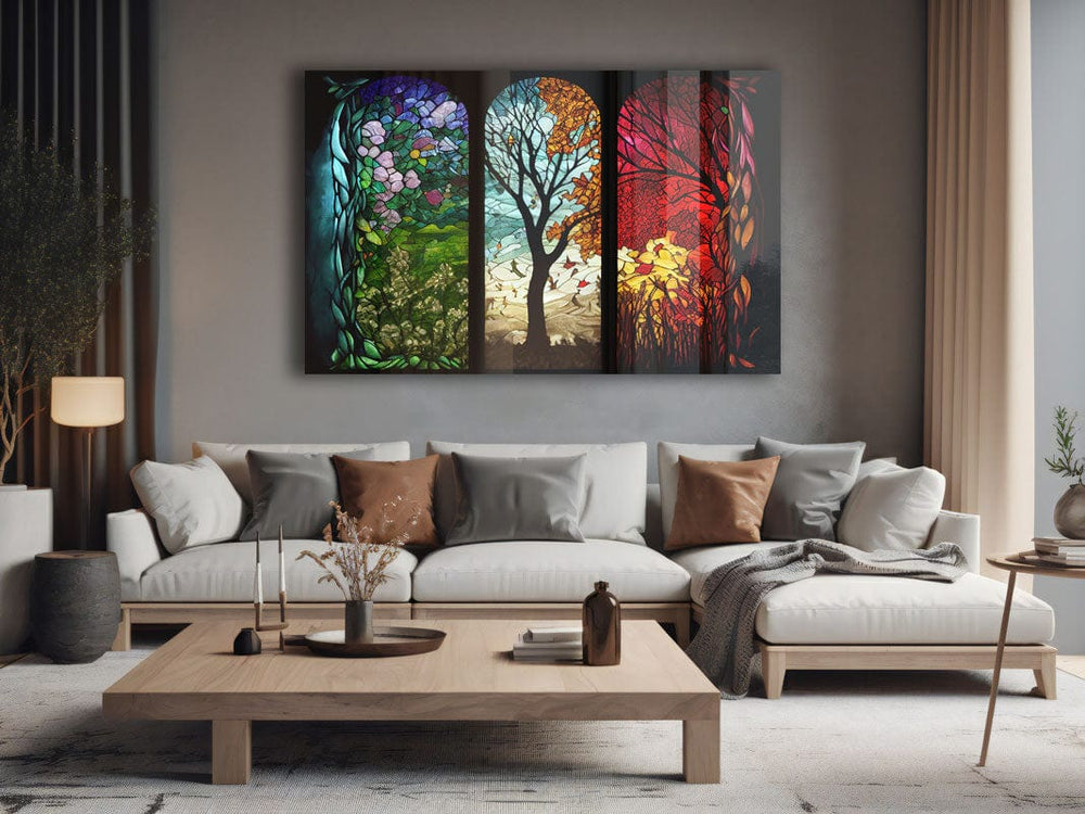 Artronauts Glass Print Seasons Stained Glass Effect