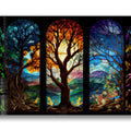 Artronauts Glass Print Magical Forest Stained Glass Effect