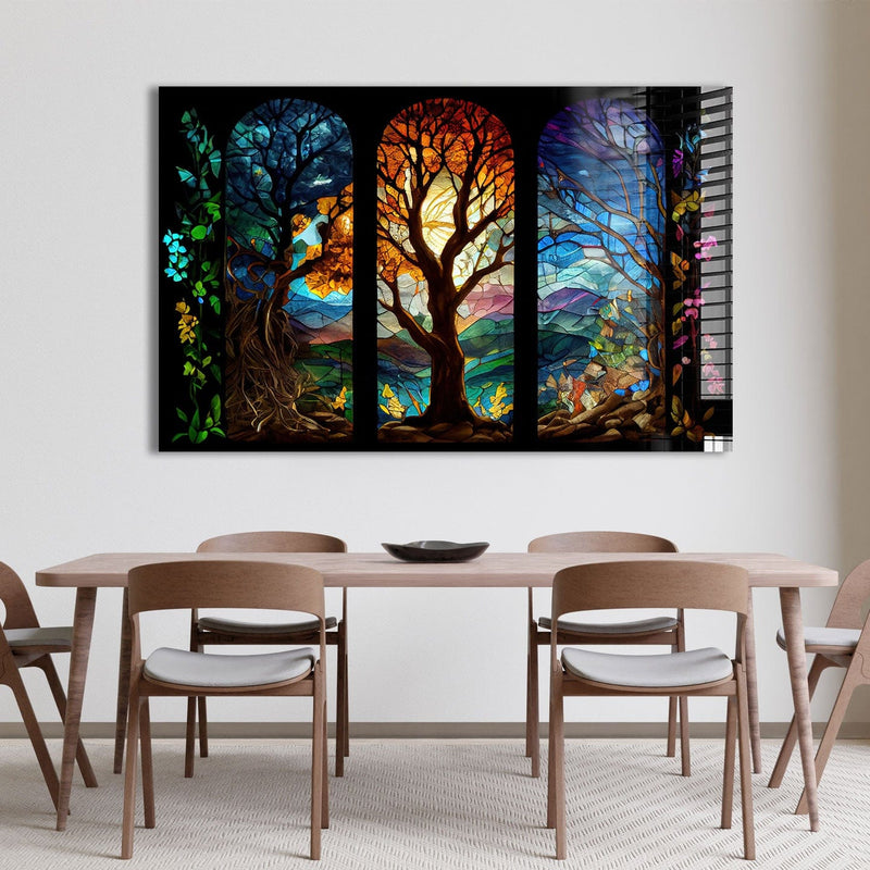 Artronauts Glass Print Magical Forest Stained Glass Effect