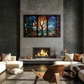 Artronauts Glass Print Magical Forest Stained Glass Effect