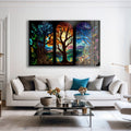 Artronauts Glass Print Magical Forest Stained Glass Effect