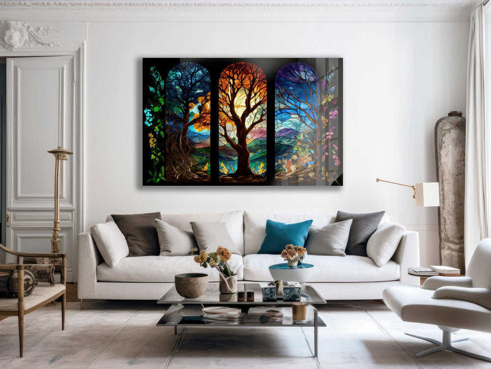 Artronauts Glass Print Magical Forest Stained Glass Effect