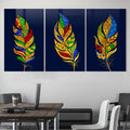 Artronauts Glass Print Golden Feathers - Trinity
