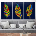Artronauts Glass Print Golden Feathers - Trinity