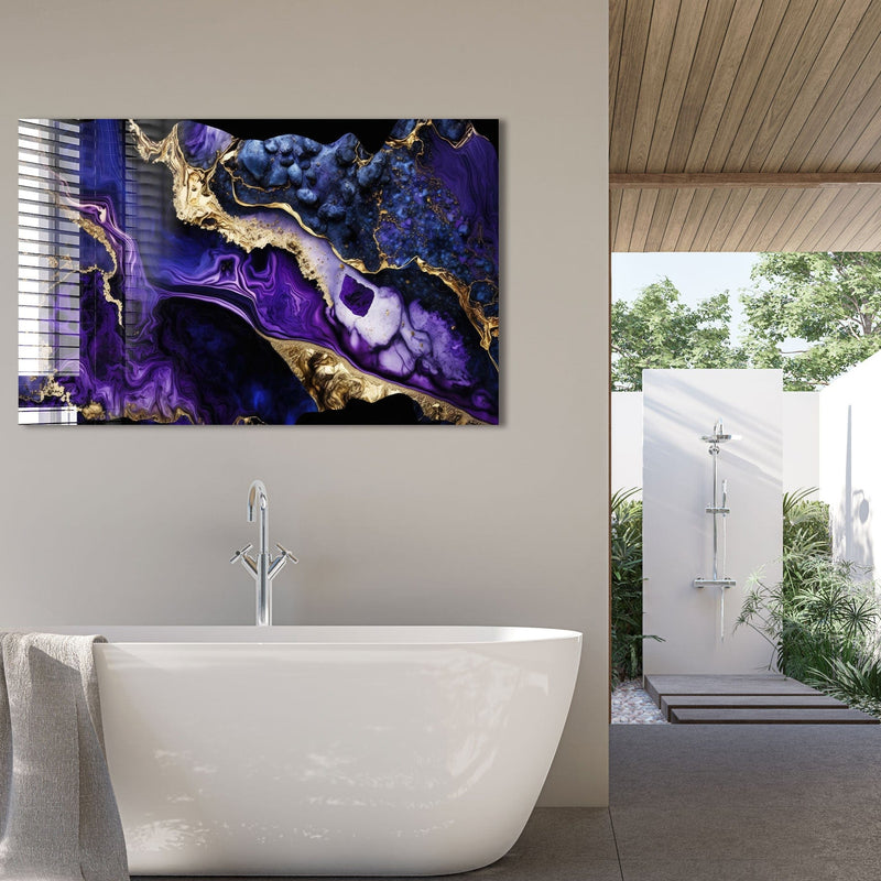 Artronauts Glass Print Violet Marble Design
