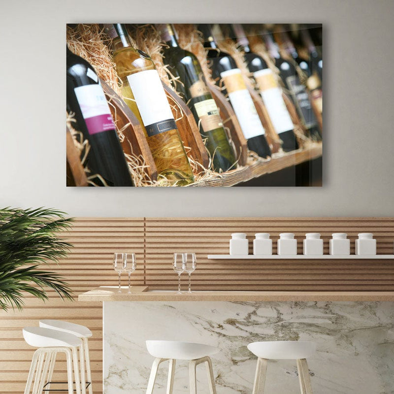 Artronauts Glass Print Wine Bottles