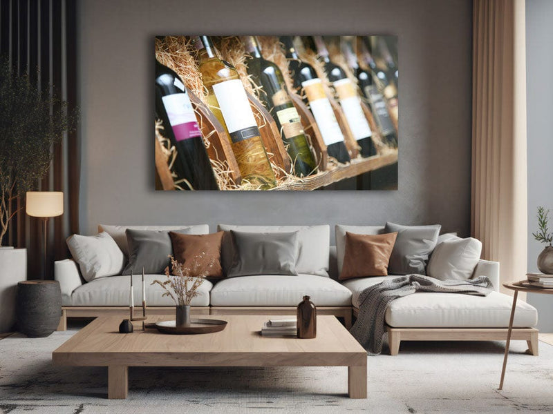 Artronauts Glass Print Wine Bottles