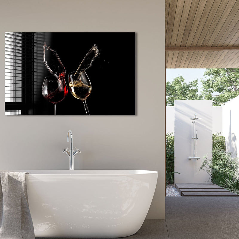 Artronauts Glass Print Wine Splash