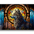 Artronauts Glass Print Wolf Stained Glass Effect