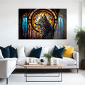 Artronauts Glass Print Wolf Stained Glass Effect
