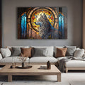 Artronauts Glass Print Wolf Stained Glass Effect