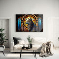 Artronauts Glass Print Wolf Stained Glass Effect