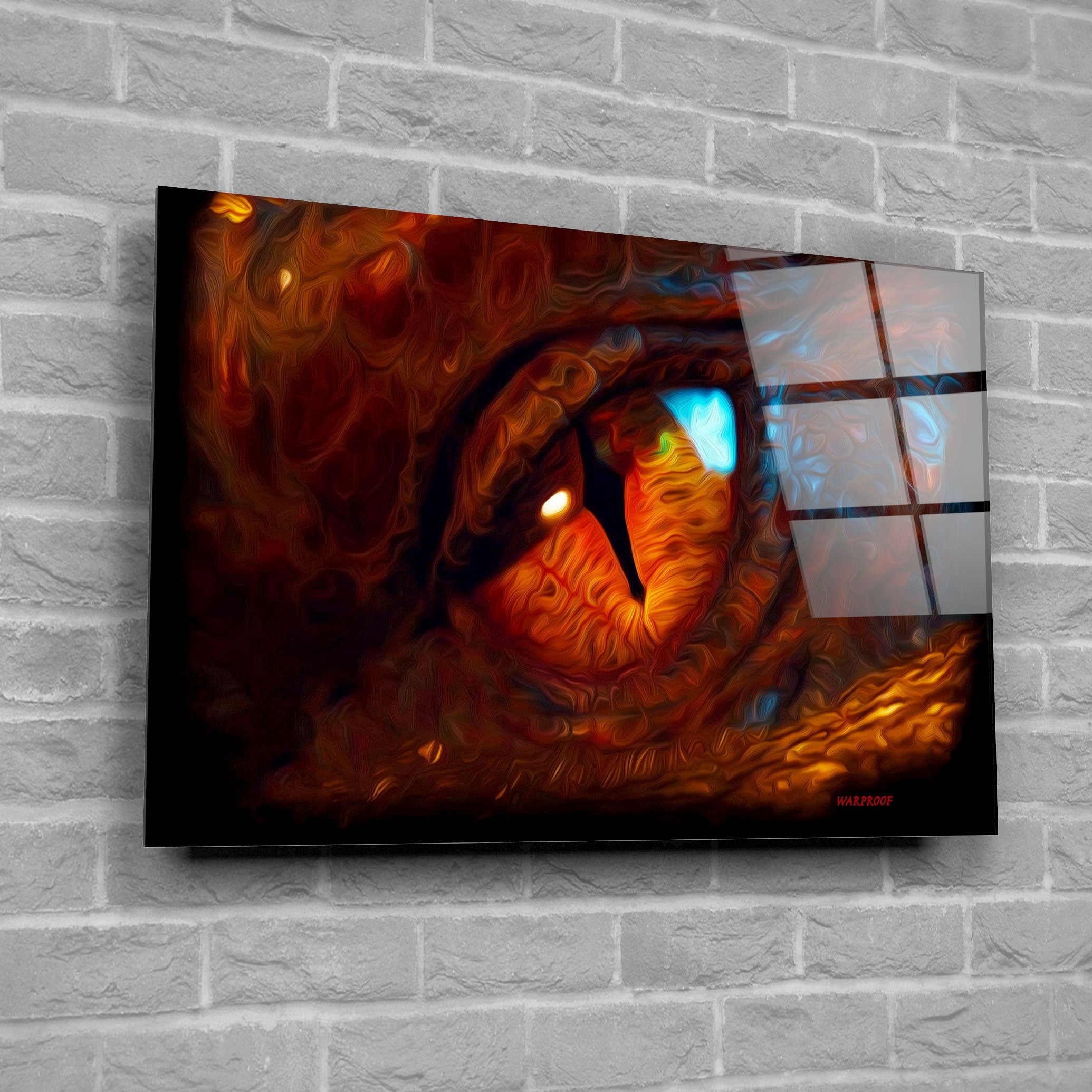 Eye of the Dragon Glass Print Wall Art