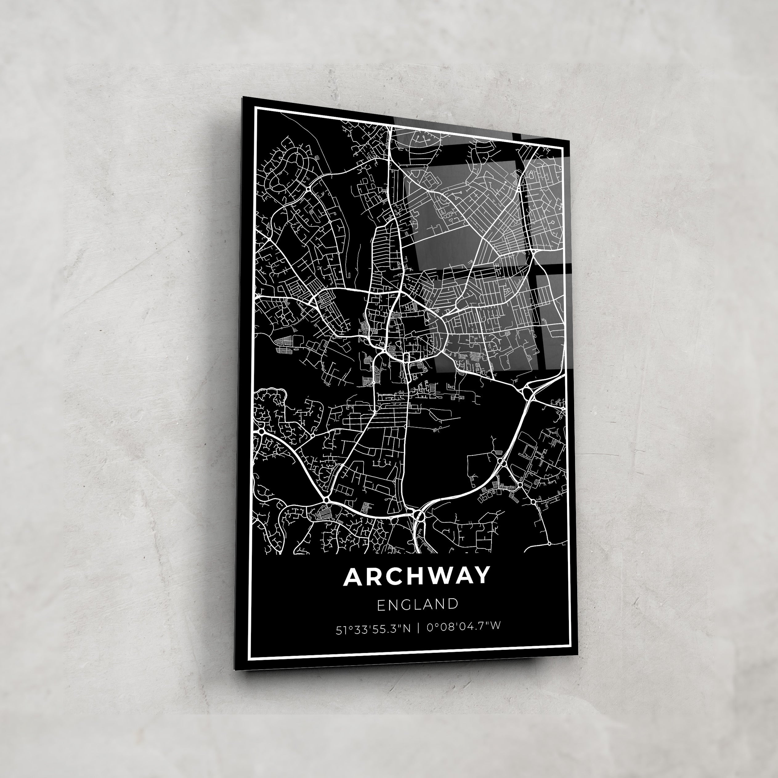 Archway Map Glass Wall Art