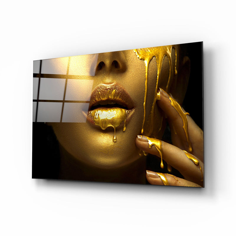 Artronauts Glass Print Golden Woman II