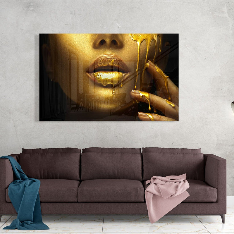 Artronauts Glass Print Golden Woman II