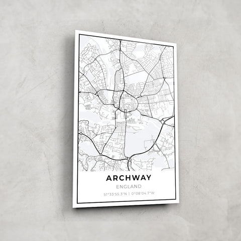 Archway Map Glass Wall Art