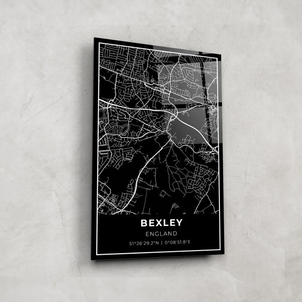 Bexley Map Glass Wall Art