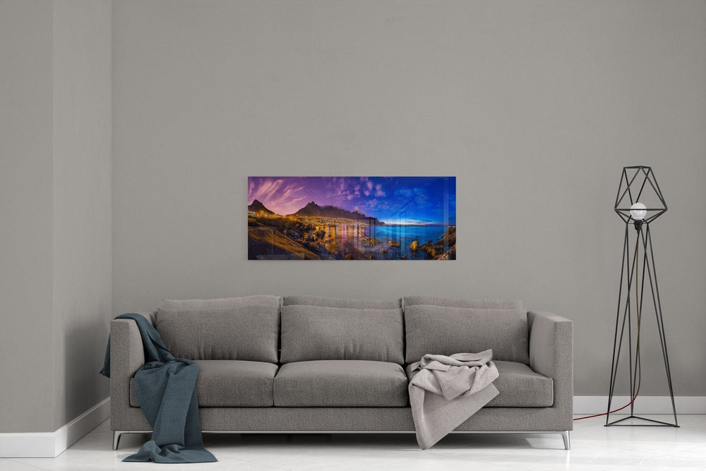 Artronauts Glass Print 92x36cm City Lights Panoramic