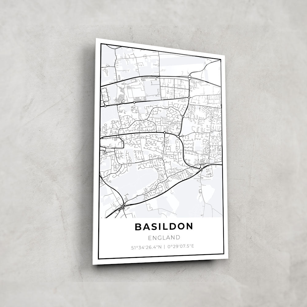 Basildon Map Glass Wall Art