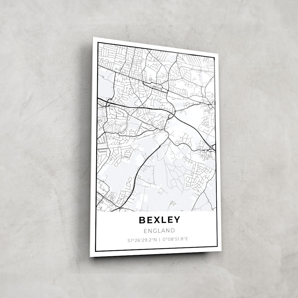 Bexley Map Glass Wall Art