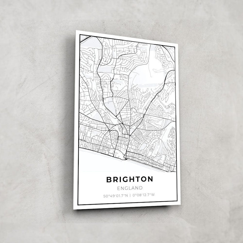 Artronauts Posters, Prints, & Visual Artwork Brighton Map - Glass Wall Art