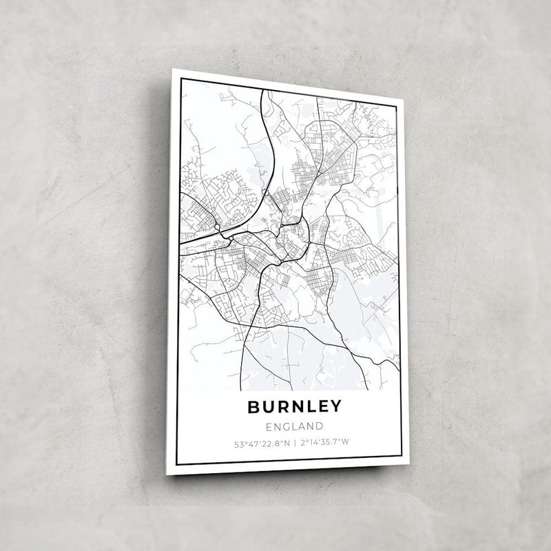 Artronauts Posters, Prints, & Visual Artwork Burnley Map - Glass Wall Art