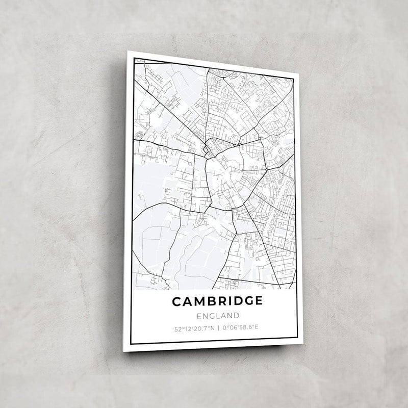 Artronauts Posters, Prints, & Visual Artwork Cambridge Map - Glass Wall Art